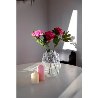 Buri - Vase Bubble Transparent Glas Dekoration Tisch Blumen Pflanzen Gefäß Strauß
