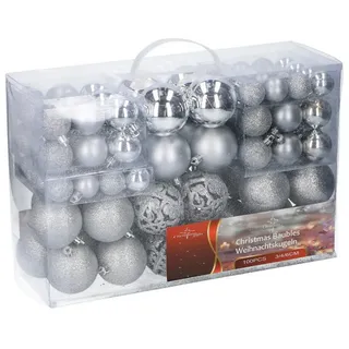 Hti-Living Weihnachtskugeln (100) silber 3/4/8 cm Christmas gifts