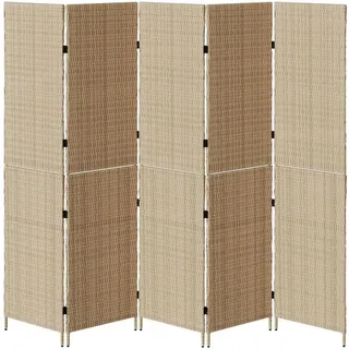 vidaXL Raumteiler Beige 242 x 180 cm Poly-Rattan