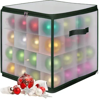 Relaxdays Weihnachtskugel Aufbewahrungsbox 36 x 36 x 36 cm 1-tlg. grün/transparent