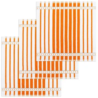 Kracht Geschirrtuch Blockstreifen, (Set, 3-tlg., Set), 3er Pack Frottee Küchenhandtücher (3 Stück) ca.50x50cm Baumwolle orange