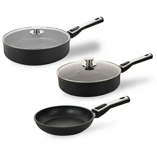 Genius Bratpfanne Cerafit Plasma Pfannen Set 5 tlg, Schmorpfanne, Keramik, Keramik (5 tlg. SET), Backofengeeignet bis 260°C
