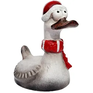 dekotrend.gallery Tierfigur Deko Ente Gartenstecker Zaunhocker Keramik Gans Garten Skulptur Figur, Zaunsitzer Vogel Vogelfigur Dekofigur Dekoskulptur Dekoobjekt