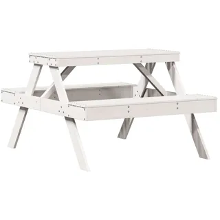 vidaXL Picknicktisch 105 x 134 x 75 cm Weiß