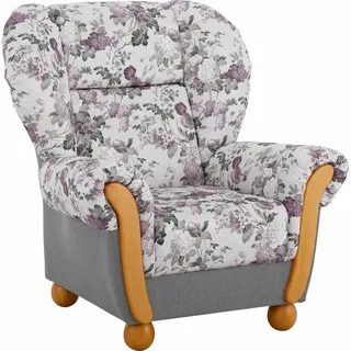 Home affaire Sessel Milano, bequemer Ohrensessel im Landhaus-Stil, Breite 99cm, Hochlehnsessel grau