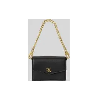 Portemonnaie aus echtem Leder mit abnehmbarer Tragekette, Black, 1