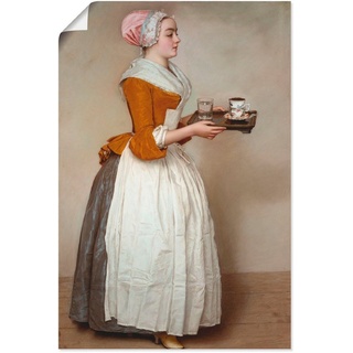 Artland Wandbild Das Schokoladenmädchen. Um 1744/45, Frau (1 St), als Alubild, Outdoorbild, Leinwandbild, Poster, Wandaufkleber beige 40 cm x 60 cm
