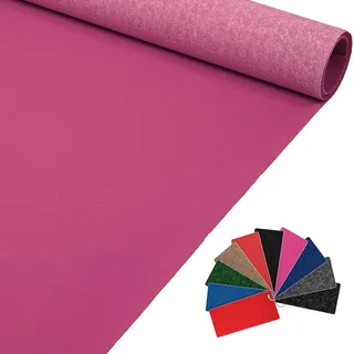 ANRO Teppich Läufer Messeteppich Meterware Magenta 400x60 cm | Teppichboden & Auslegware als Meterware – Läufer für Flur, Eingangsbereich, Hochzeit und Event, zuschneidbar