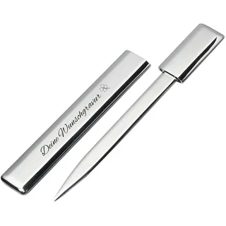 Schmalz Formschöner Brieföffner ERMESINDE mit Gravur aus Metall, inkl. Gravur rechteckig Silber glänzend neu (mit Gravur)