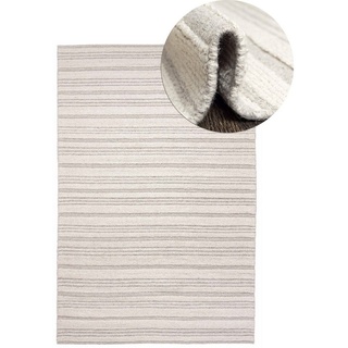 Designteppich Wollteppich Japandi, Handwebteppich Naturprodukt Wolle, Mazovia, 160 x 230 cm weiß 160 x 230 cm