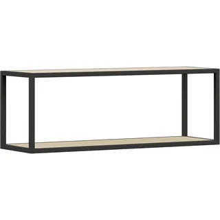 Cantus Wandregal, Anthrazit, Eiche, Metall, Holzwerkstoff, 2 Fächer, 100x35.2x29 cm, in verschiedenen Holzdekoren erhältlich, Küchen, Küchenmöbel, Küchenregale