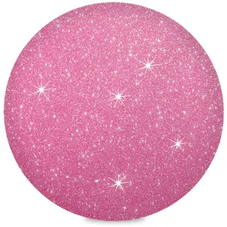 Pinke Platzsets, luxuriöses Leder-Tischset, rosa Glitzer, glitzernde Tischsets, 2 Stück, rosa glitzernde Tischsets für Hochzeit, Party, Zuhause, 40 cm