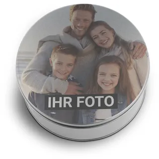 printplanet® - XL Keksdose personalisiert - Keks-Dose mit eigenem Wunschtext personalisieren - Plätzchendose mit eigenem Text gestalten - Layout: Foto