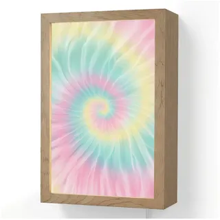 OnlyWow Wandleuchte Lightbox Pastelltöne - Krawattenfärbung - Rosa - Mädchen, Dimmbar, Farbwechsel, LED, Warmweiß, Kaltweiß, Neutralweiß Einstellbar, Wandlampe Innen, Dimmbar, mit Kabel, LED, Beleuchtung, Kinderzimmer rosa 20 cm x 8 cm x 30 cm