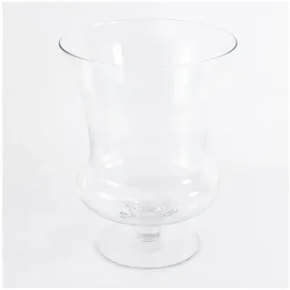 INNA-Glas Dekovase Pokal Vase - Blumenvase CARA aus Glas, klar, 35cm, Ø 27cm weiß