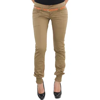 Sotala Damen Jeans Hüfthose Damenjeans Hüftjeans Röhrenjeans Röhrenhose Röhre Stretch Skinny Slim Fit Hose mit Gürtel DQ987-15 S/36 - S