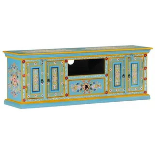 vidaXL TV-Schrank Blau 110x30x40 cm Massivholz