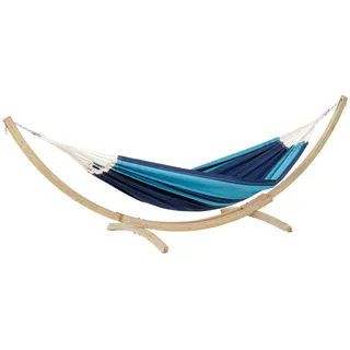 AMAZONAS Santana Set Blue: Hängematte inkl. Gestell Liegefläche 200x120cm - Blau