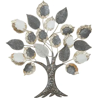 Wanddekoobjekt CASABLANCA BY GILDE "Wandrelief, Baum, "Big Tree", Metall, grau", grau, B:93cm H:104cm T:5cm, Metall, Wanddekoobjekte, Wandrelief Big Tree Baum Naturmotiv Wanddeko Wohnzimmer