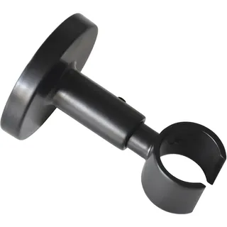 GARDINIA Vorhangstange Deckenträger 1-läufig Ø 20 mm 6 cm Schwarz