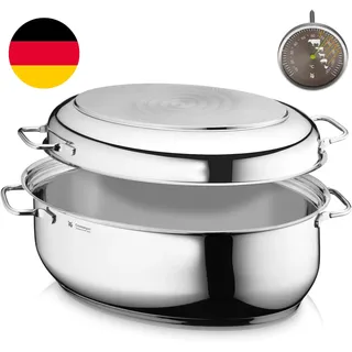 WMF Bräter Mit Deckel Backofengeeignet, 8,5L, Bräter Induktion, Cromargan Edelst