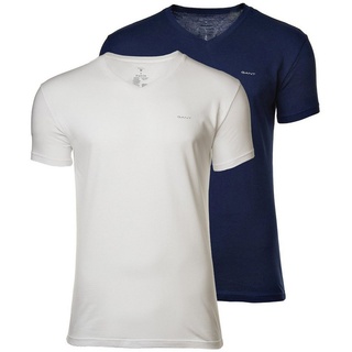 Gant T-Shirt Herren T-Shirt, 2er Pack - V-NECK T-SHIRT 2-PACK blau|weiß S