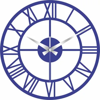 Aspira **Elegante Skelett-Metall-Wanduhr in Blau– 2mm Stärke – Geräuschloser Betrieb, 40 cm Durchmesser, Schlafzimmer geeignet**
