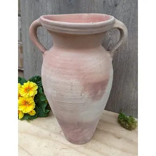 Rustikale Amphore ca. 45 cm hoch mit 2 Henkel aus Terracotta Terrakotta Krug Vase Blumentopf Pflanzgefäß Pflanzamphore Garten Deko Mediterran