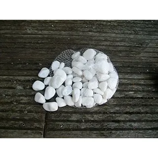 Deko-Impresion 1 Kilo Flusssteine, Dekosteine, Zierkies, Flusskiesel, Weiss, 2-4 cm