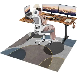 Schreibtischstuhl Unterlage Bodenschutzmatte Bürostuhl Matte Gaming Teppich 140 x 160 cm Mehrzweck-Stuhlteppich für zu Hause Büroteppich kratzfeste Stuhlunterlage für Harten Boden, Laminat, Fliesen