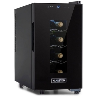 Klarstein Weinkühlschrank Bellevin 8 Uno, für 8 Standardflaschen á 0,75l,Wein Flaschenkühlschrank Weintemperierschrank Weinschrank Kühlschrank schwarz