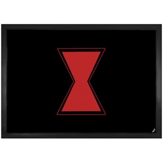 Fußmatte Symbole - Black Widow Logo Rote Sanduhr, 1art1, Höhe: 5 mm 70 cm x 50 cm x 5 mm