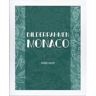 Homedeco-24 Fotorahmen Monaco 50x70 cm Bilderrahmen Weiß Matt Posterrahmen