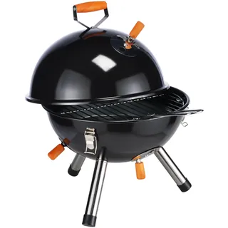 Mini Kugelgrill Schwarz - 40 X 30 Cm - Holzhohle Kuppel Tisch Grill Klein