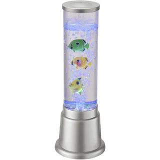 just light. LED-Wassersäule, stahl, 3 Kunstfische, Farbwechsel inkl. Schnurschalter
