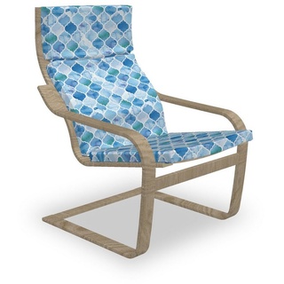 Abakuhaus Stuhlkissen Sitzkissen mit Stuhlkissen mit Hakenschlaufe und Reißverschluss, marokkanisch Mosaik-Muster blau