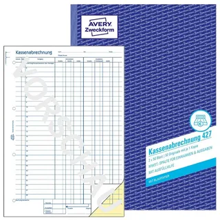 Avery Zweckform Formularbuch Kassenabrechnung A4 Gelb/Weiß