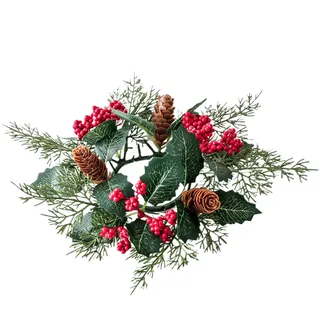 Kerzenringe Für Stabkerzen, Kerzenring Weihnachten, Weihnachtskränze Mit Kerzenringen, Künstlicher Kerzenkranz Weihnachtskerzenring, Stumpenkerzenhalter, Grüne Tannenzapfen, Weihnachtsdekoration