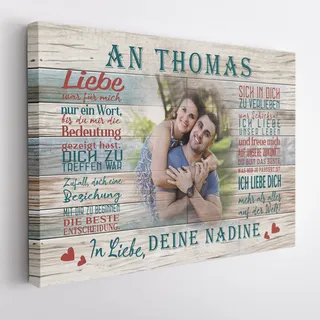 Deutsam Personalisierte Leinwand Für meinen Partner Geschenk zum Valentinstag mit eigenem Foto Geschenk Valentinstag Muttertag Vatertag Leinwandbild