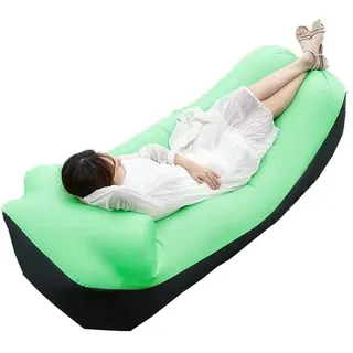 Surwin Wasserdichtes Aufblasbares Sofa,Tragbares Luft Sofa Aufblasbare, Air Lounger, Luftsofa Luftsack Für Outdoor, Strand, Party,Reisen (230x70cm,Grün)