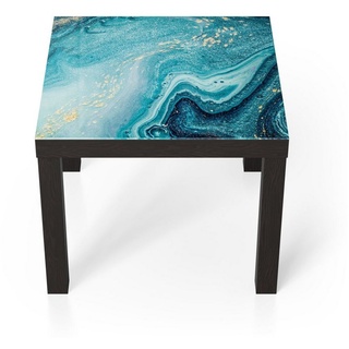 DEQORI Couchtisch 'Meer aus Marmor', Glas Beistelltisch Glastisch modern schwarz 55 cm x 46 cm x 55 cm