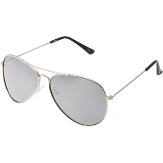 Ultra Pilot Sonnenbrille – Erwachsene Silber mit Silberfarbenen Gläsern Herren- und Damensonnenbrille Metallrahmen Retro 80er Jahre Klassischer Stil Damen Herren UV400-Schutz Navigator - L