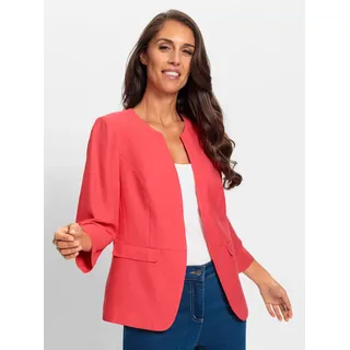 Jackenblazer HEINE "Blazer", Damen, Gr. 40, rot (hummer), 87% Viskose, 13% Polyamid, 3/4-Ärmel, Blazer