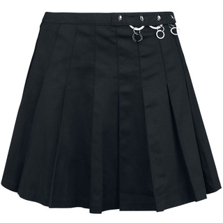 Banned Alternative - Gothic Kurzer Rock - Pleated Ring Skirt - XS bis XL - für Damen - Größe XL - schwarz - XL