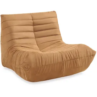 [en.casa] Bodensessel Kodsø Mikrofaser 75 x 90 x 100 cm Braun