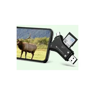Kartenleser USB Reader & Adapter für Wildkamera USB, USB-C, Micro-USB, SD-Karte und Light*