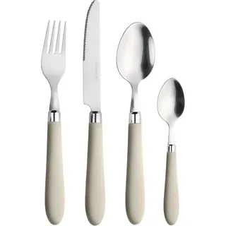PINTINOX Besteck-Set Daisy 0 (24-tlg), 6 Personen, Edelstahl 18/0, Kunststoff, mit farbigem Kunststoffgriff beige