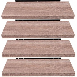 EUGAD Wandregal, 4-tlg., Wandboard 4er-Set Hängeregal Holz Board Modern Eiche, 40x3.8x23 cm braun 40 cm x 3.8 cm x 23 cm
