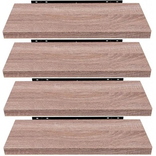 EUGAD Wandregal, 4-tlg., Wandboard 4er-Set Hängeregal Holz Board Modern Eiche, 40x3.8x23 cm braun 40 cm x 3.8 cm x 23 cm