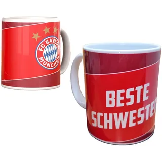 FC Bayern München Tasse Sprüchetasse, Cup, Mug, Kaffeetasse, Tasse, Kaffeebecher (Beste Schwester)
